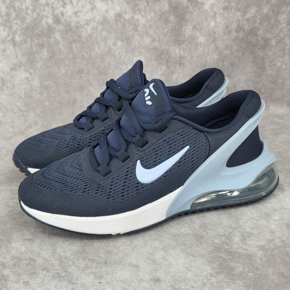 Nike Air Max 270 Kids 4Y Mesh Cushioned Running Shoes Navy/Baby Blue Sneakers